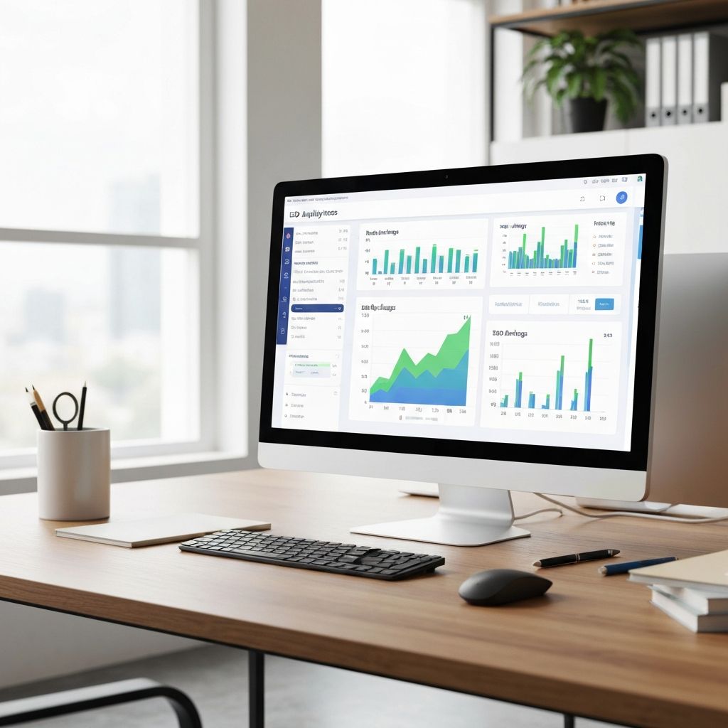 SEO analytics dashboard showing growth metrics